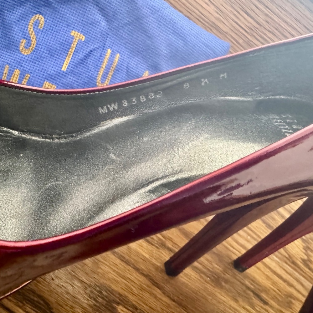 Stuart Weitzman Sierra Platform Pump Burgundy 8.5 - image 2